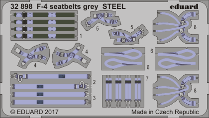 1:32 F-4 seatbelts grey STEEL