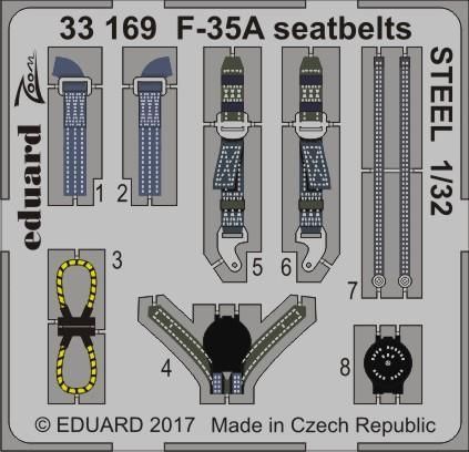 1:32 F-35A seatbelts STEEL