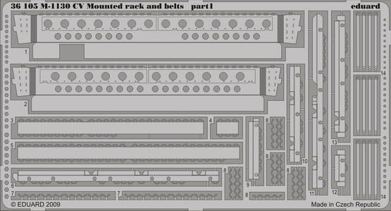 1:35 M-1130 CV Mounted rack and belts