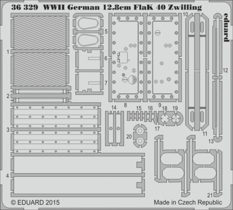 1:35 WWII German 12.8cm FlaK 40 Zwilling