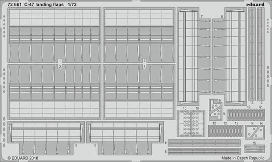 1:72 C-47 vztlakové klapky