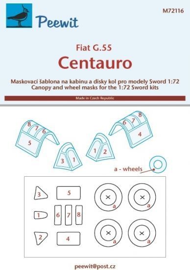 1:72 Fiat G.55 Centauro pro modely Sword