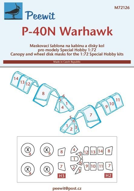 1:72 Curtiss P-40N Warhawk (designed to be used with Special Hobby kits)