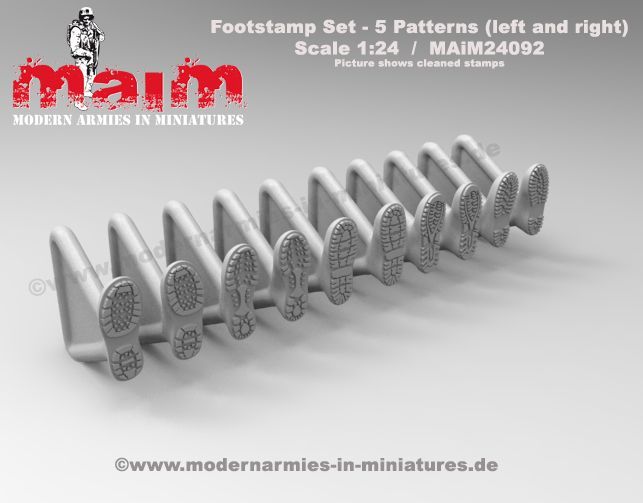 1:24 Universal Foot Stamp Set - Sports Shoes + Trecking Boots
