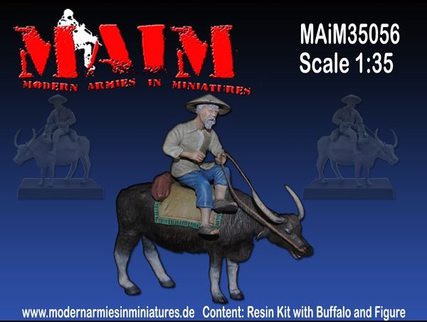 1:35 Vietnamese Farmer with Water Buffalo - Büffel