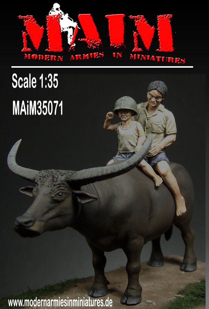 1:35 Vietnamese Civilians with Water Buffalo - Büffel