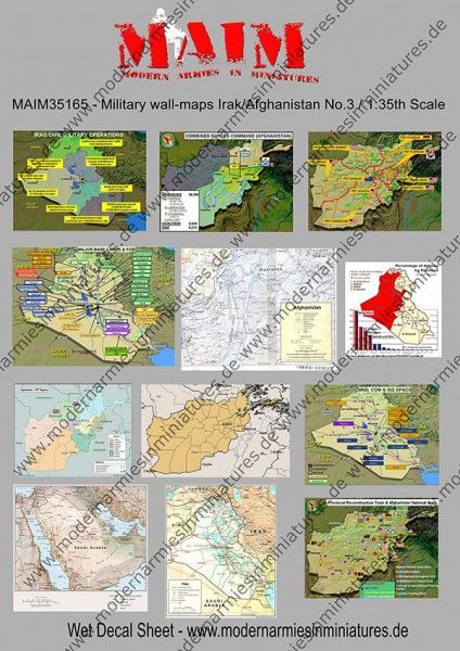 1:35 Military Wall Maps Irak/Afghanistan No. 3 - Decals