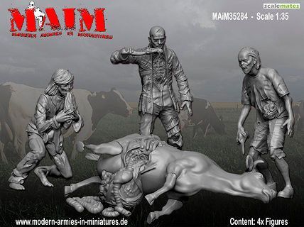 1:35 Zombie Wars - Cow Massacre 4 Figures