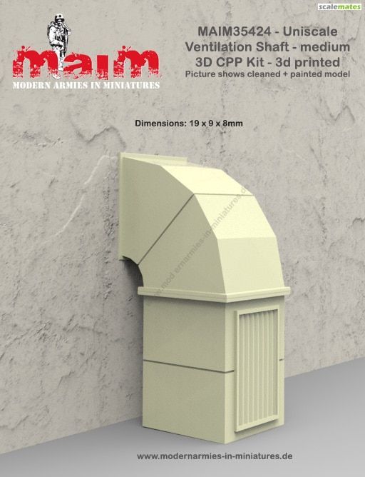 1:35 Ventilation Shaft - (medium Version 19x9mm) / Uniscale