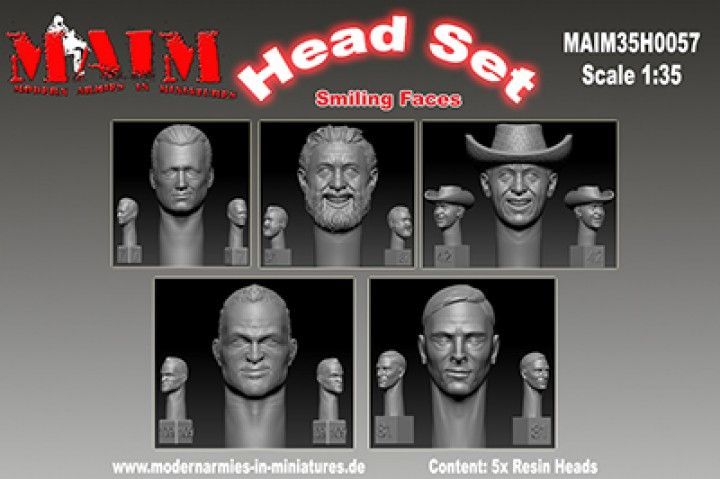 1:35 Smiling Faces - Character Head Set (5 Heads)