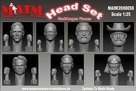 1:35 Sad/Anger Faces - Character Head Set (7 Heads)