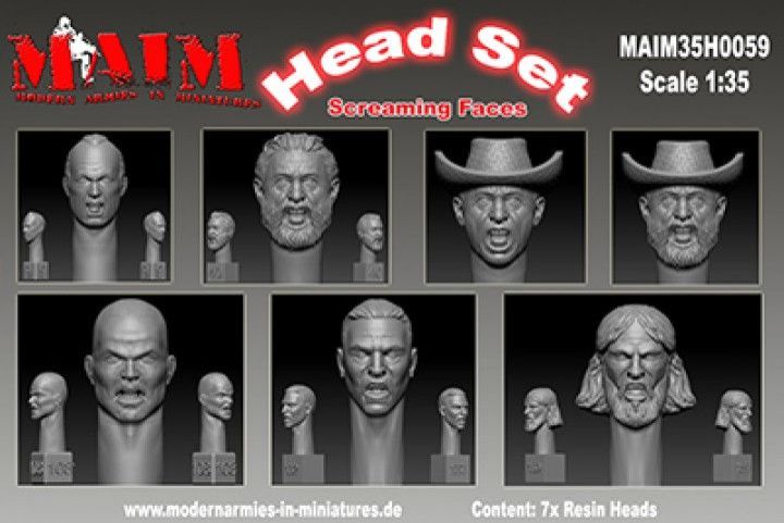 1:35 Screaming Faces - Character Head Set (7 Heads)