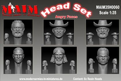 1:35 Angry Faces - Character Head Set (6 Heads)