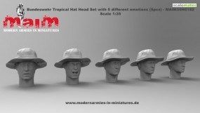 1:35 Bundeswehr Tropical Hat Head Set with 5 different emotions (5 Heads)