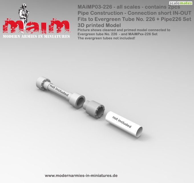 Pipe Construction - Connector short IN-OUT for Evergreen 226 / All Scales