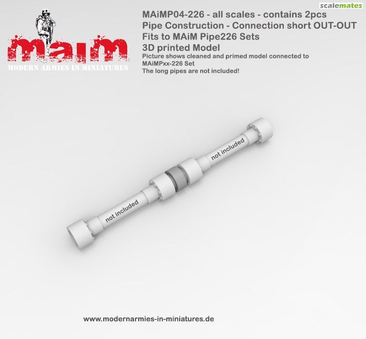 Pipe Construction - Connector short OUT-OUT for MAiMPxx-226 Pipes / All Scales