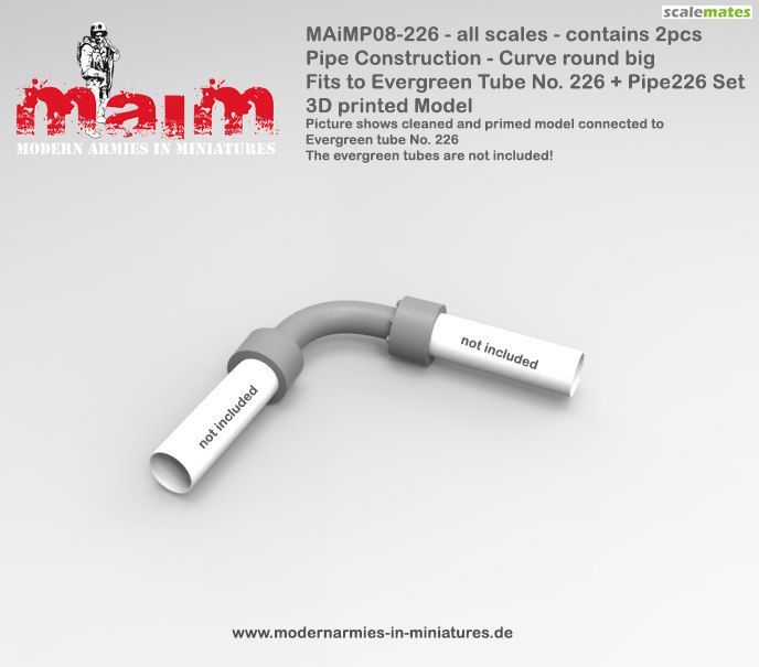 Pipe Construction - Curve round big for Evergreen 226 / All Scales