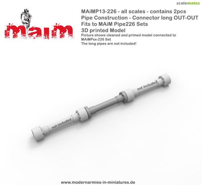 Pipe Construction - Connector long OUT-OUT for MAiMPxx-226 Pipes / All Scales