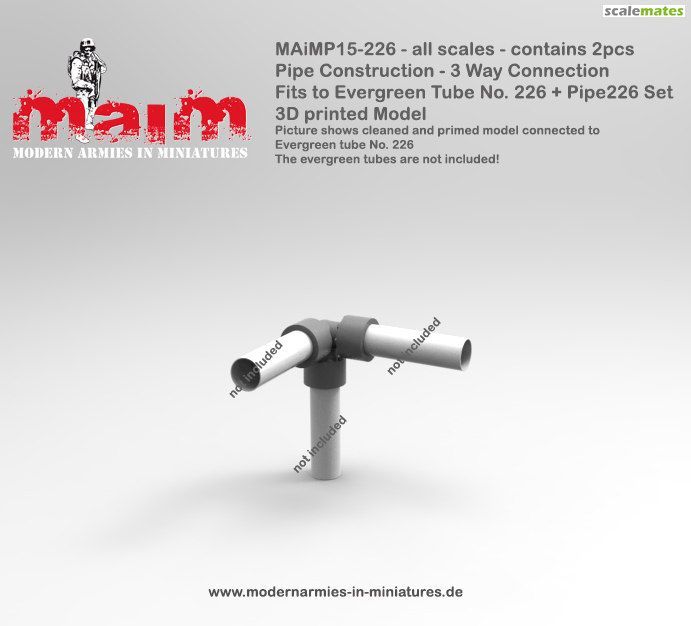 Pipe Construction - 3 Way Connection for Evergreen 226 / All Scales