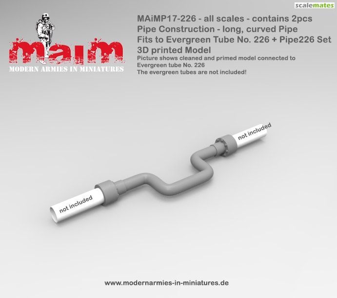Pipe Construction - long, curved Pipe #1 for Evergreen 226 / All Scales