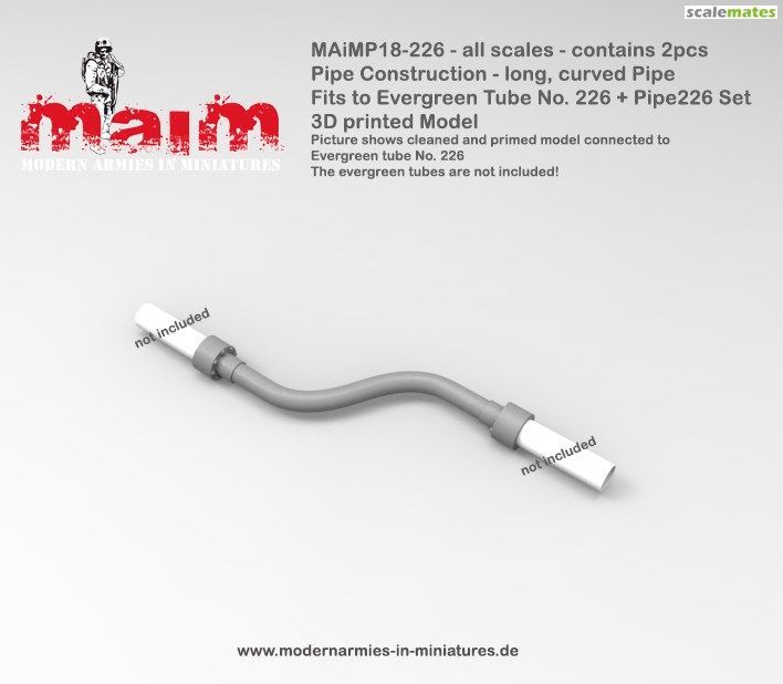 Pipe Construction - long, curved Pipe #2 for Evergreen 226 / All Scales