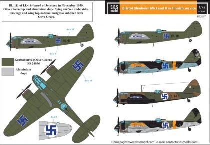 1:72 Bristol Blenheim Mk. I-II. in Finnish Service WW II