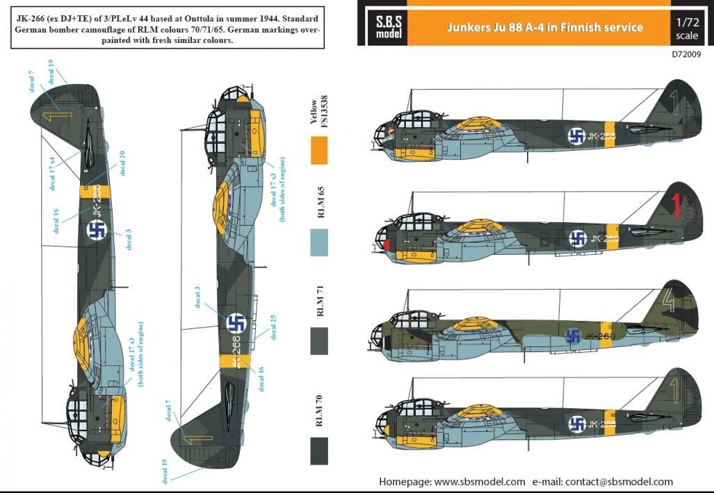 1:72 Junkers Ju-88 A-4 in Finnish Service WW II.