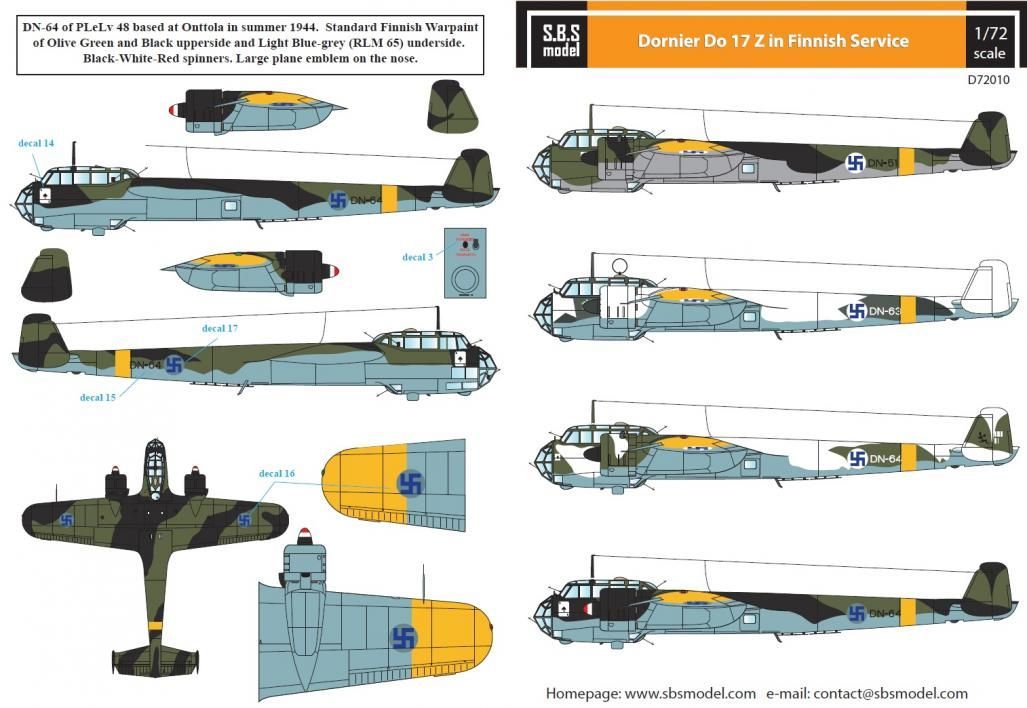 1:72 Dornier Do-17Z in Finnish Service WWII