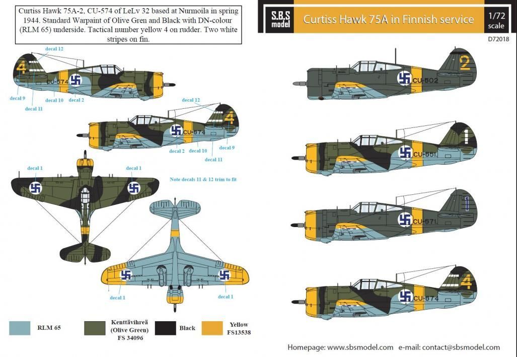 1:72 Curtiss Hawk 75A in Finnish Service