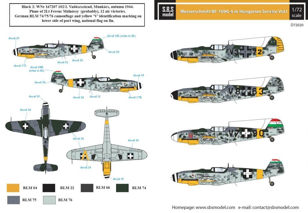 1:72 Messerschmitt Bf-109G-6 in Hungarian Service VOL. I.