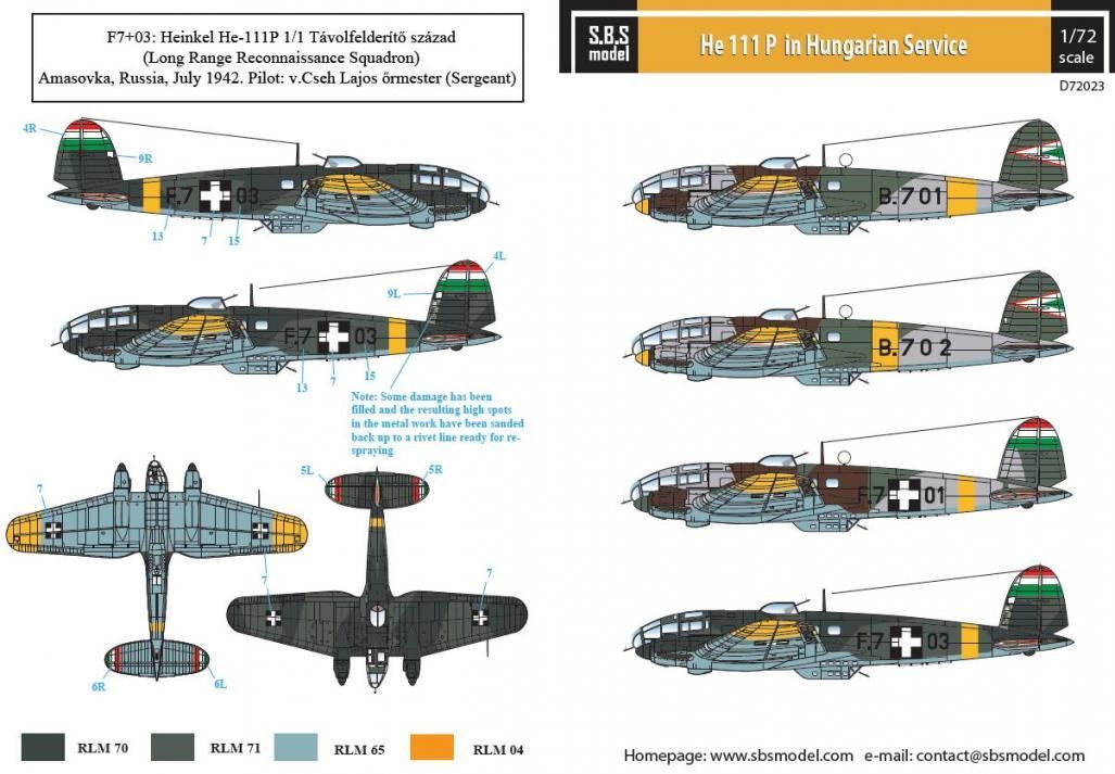 1:72 Heinkel He-111 P in Hungarian Service