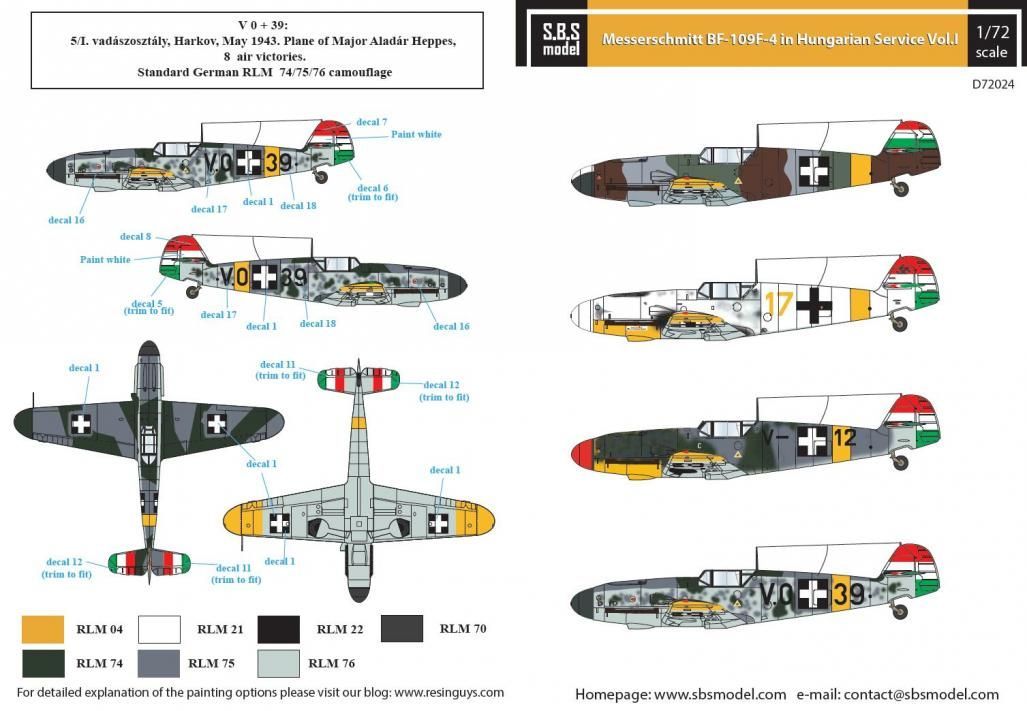 1:72 Messerschmitt Bf-109F in Hungarian Service VOL. I.