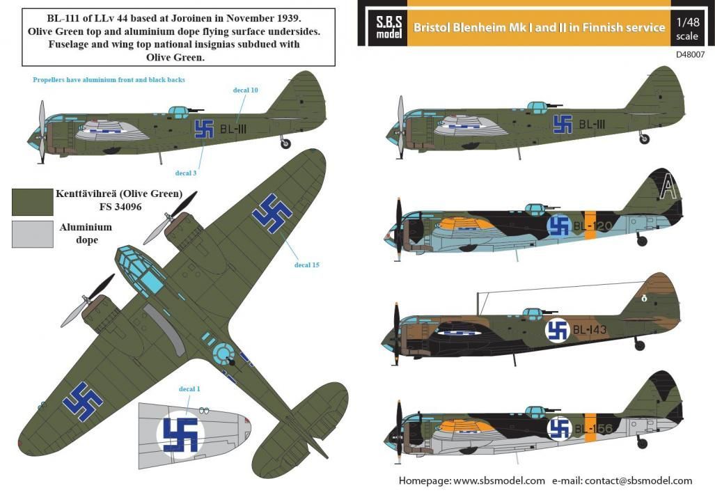 1:48 Bristol Blenheim Mk. I-II. in Finnish Service WW II