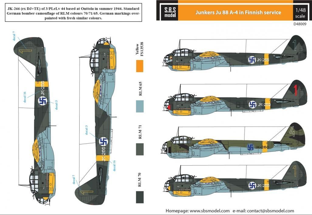 1:48 Junkers Ju-88 A-4 in Finnish Service WW II.
