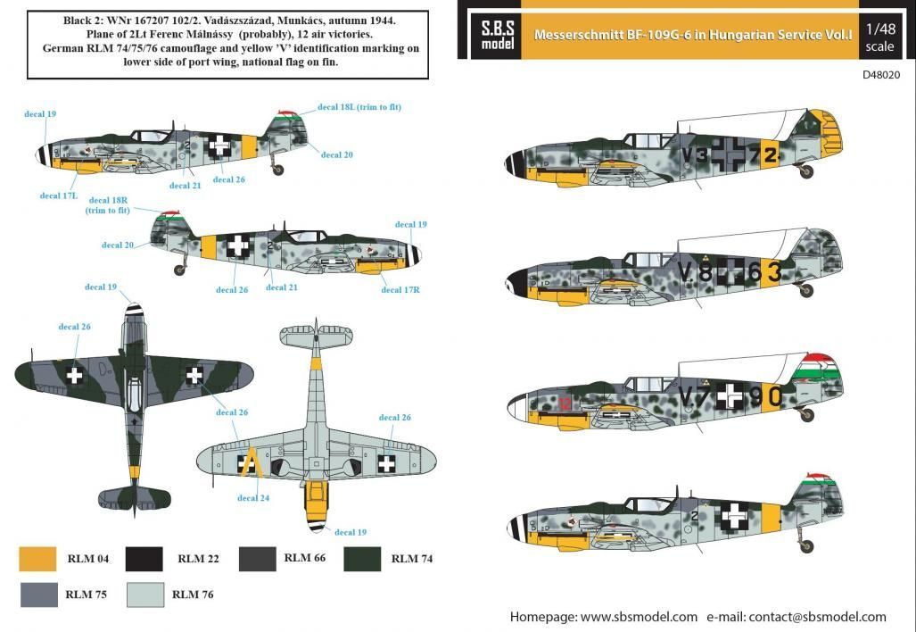 1:48 Messerschmitt Bf-109G-6 in Hungarian Service VOL. I.