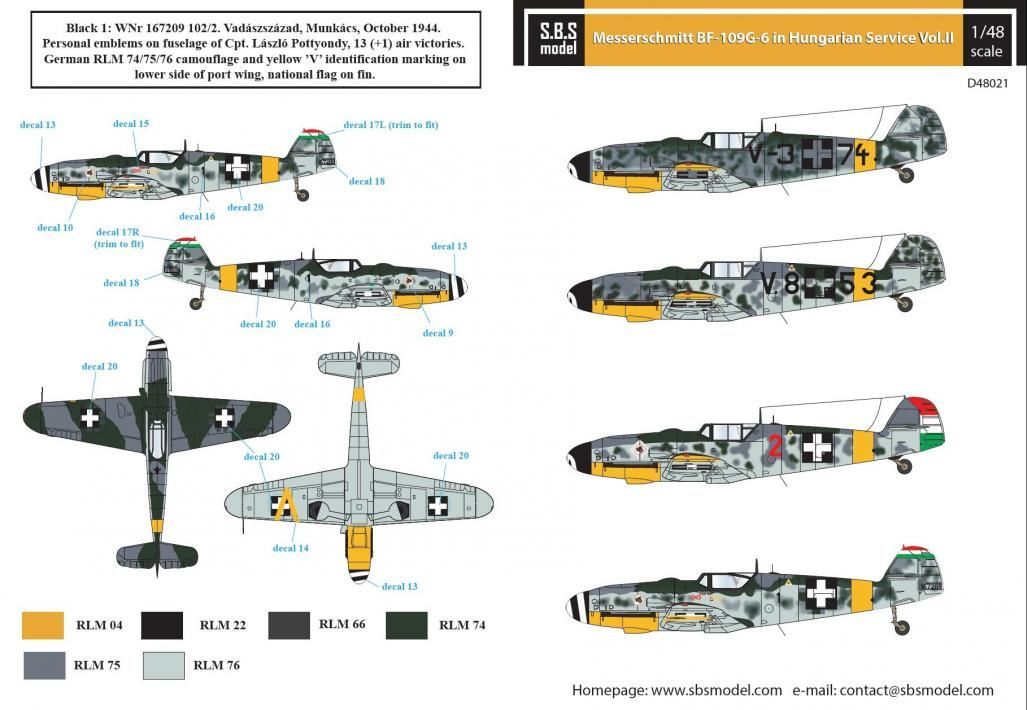 1:48 Messerschmitt Bf-109G-6 in Hungarian Service VOL. II.