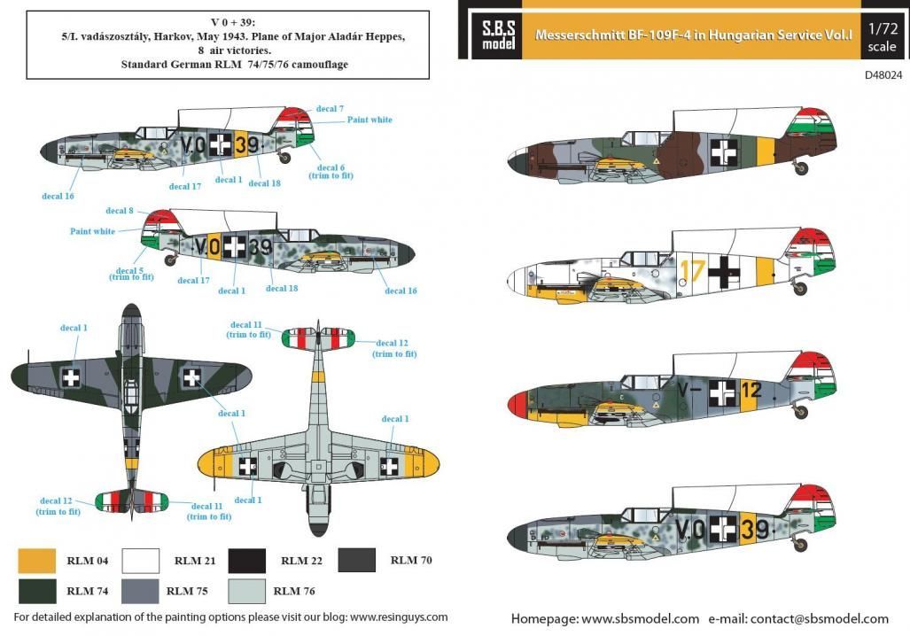 1:48 Messerschmitt Bf-109F in Hungarian Service VOL. I.