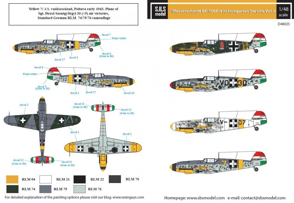 1:48 Messerschmitt Bf-109F in Hungarian Service VOL. II.
