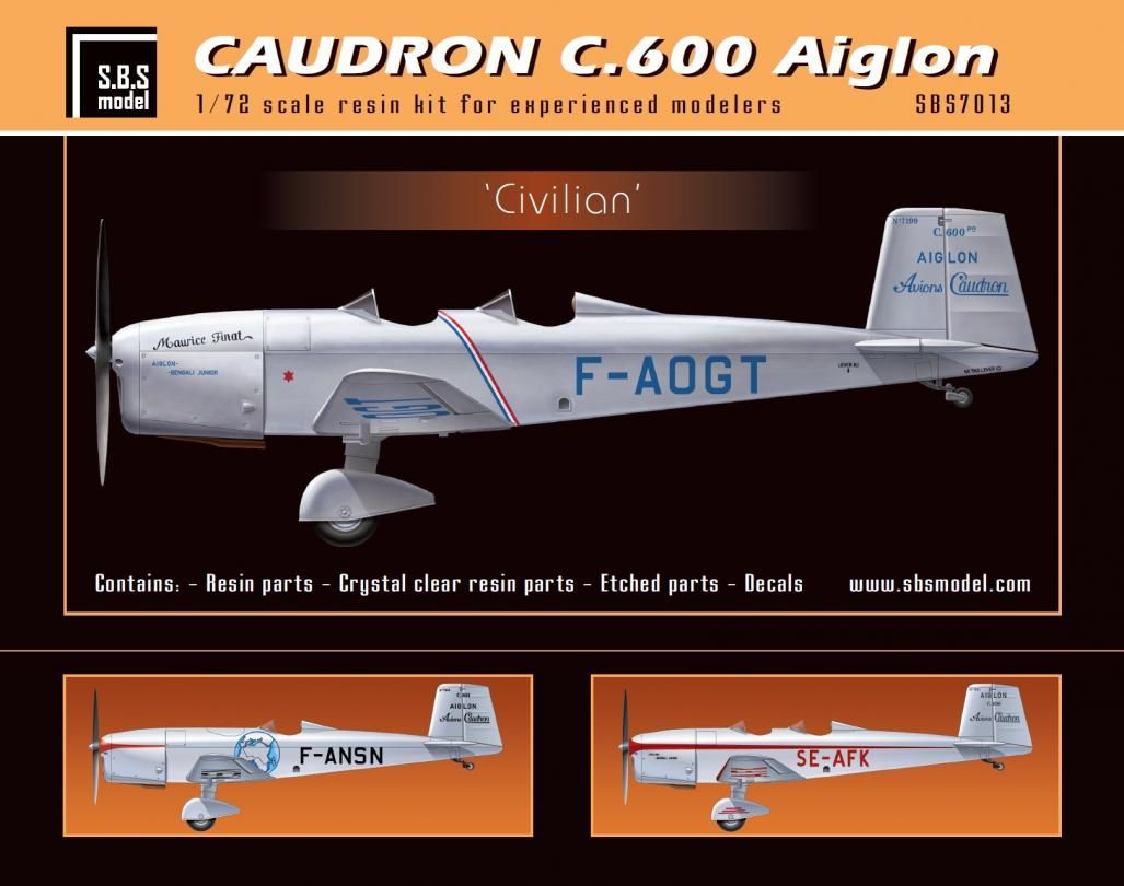 1:72 Caudron C.600 Aiglon 'Civilian' full kit
