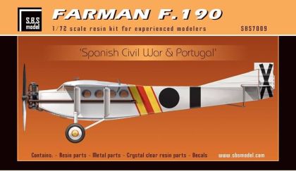 1:72 Farman F.190 'Spanish Civil War & Portugal' full resin kit