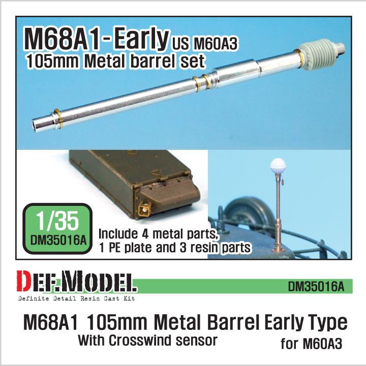 1:35 M68A1 Metal Barrel - Early Type (for M60A3)
