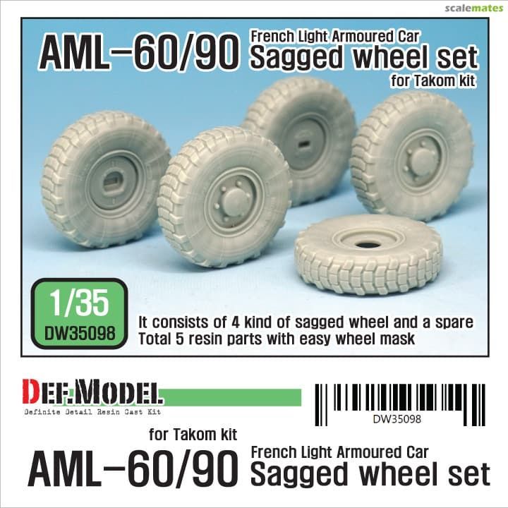 1:35 French AML-60/90 Sagged Wheel Set