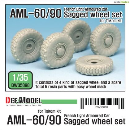 1:35 French AML-60/90 Sagged Wheel Set