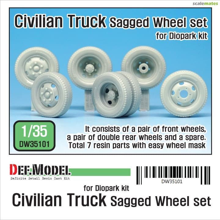 1:35 Civilian Truck Sagged Wheel Set