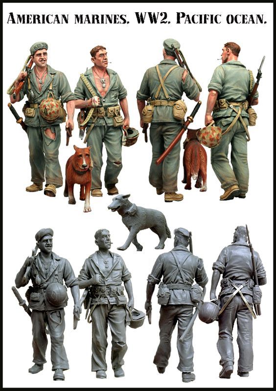 1:35 American Marines WW2 Pacific Ocean