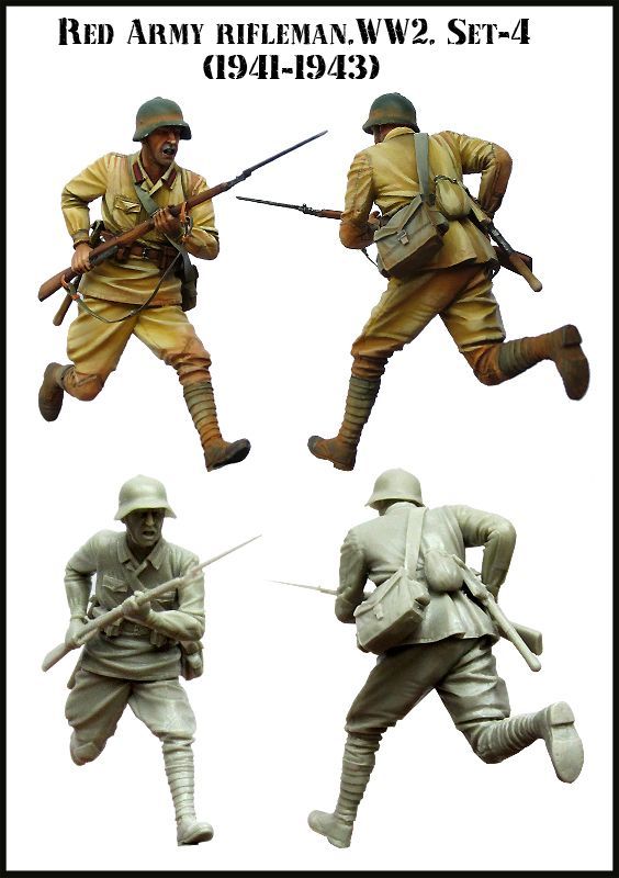 1:35 Soviet soldier in fight. WW2. (1941 - 1943) Set-4
