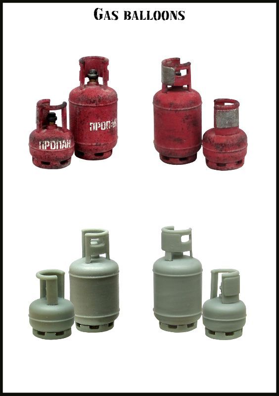 1:35 Gas Balloons (Gasflaschen / Propane Tanks)