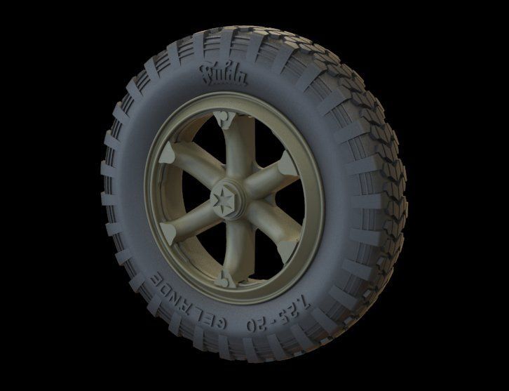 1:35 Road Wheels for Henschel 33 (Gelande Pattern)