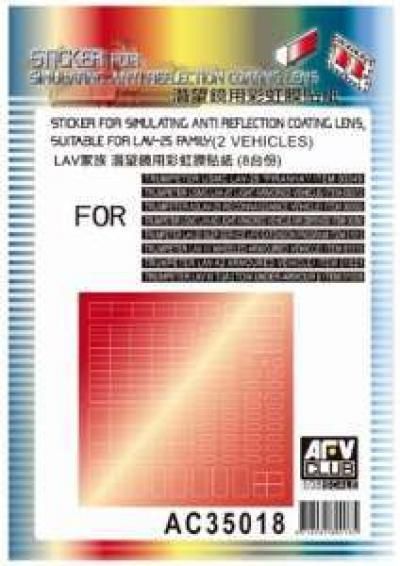 1:35 Sticker for simulating Anti Reflection Coating Lens, USMC LAV-25 Family (8 Vehicles)