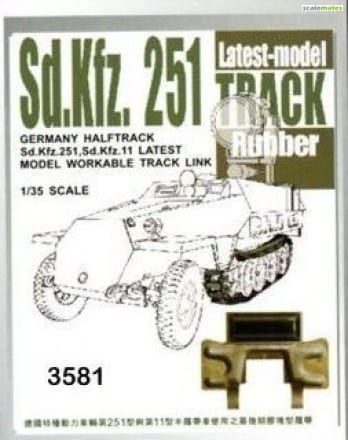 1:35 German Halftrack Sd.Kfz. 251, Sd.Kfz. 11 Workable Track Link latest-model (Rubber)